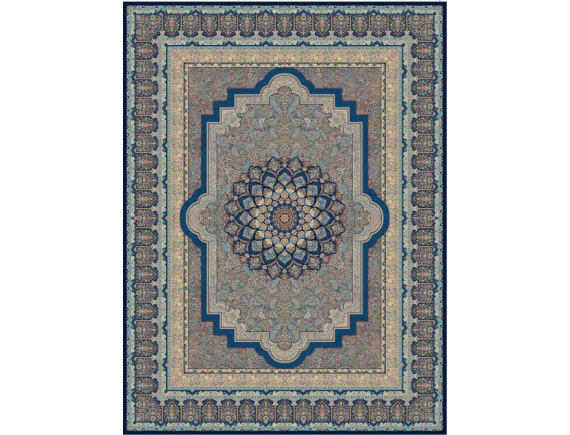 فرش 1200 شانه برجسته تراکم 3600 - کد 6105 - زمینه سرمه ای 